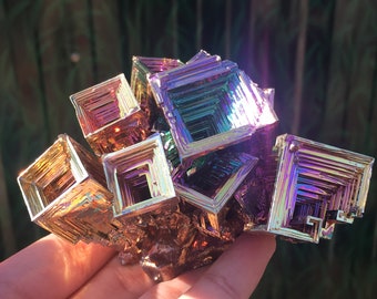 450g+ Rainbow Bismuth Mineral Irregularity ,Quartz Crystal Heal,Mineral Specimen,Reiki Healing,Teaching specimens, home decoration 1PC