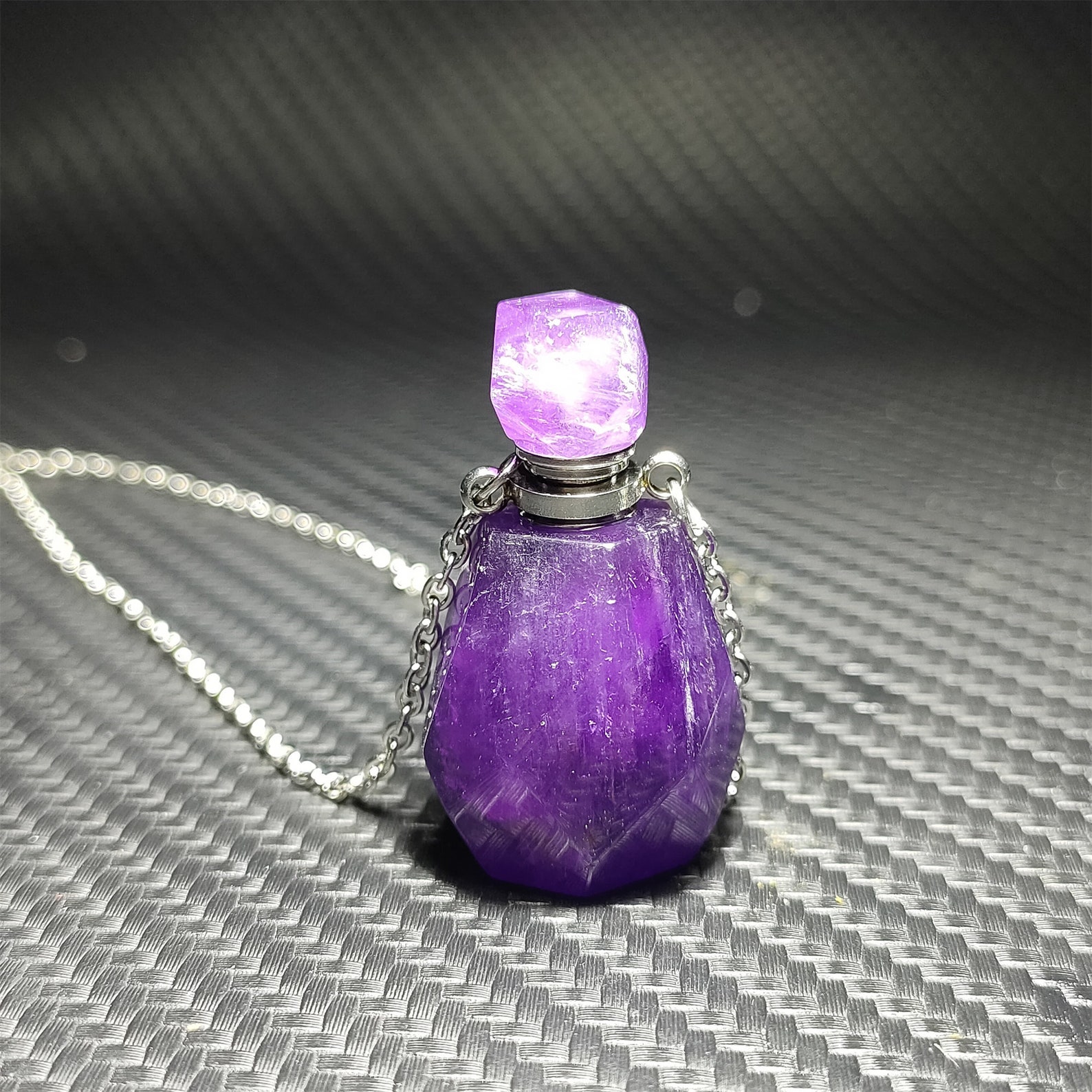 1PC Natural amethyst perfume bottles quartz crystal perfume Etsy