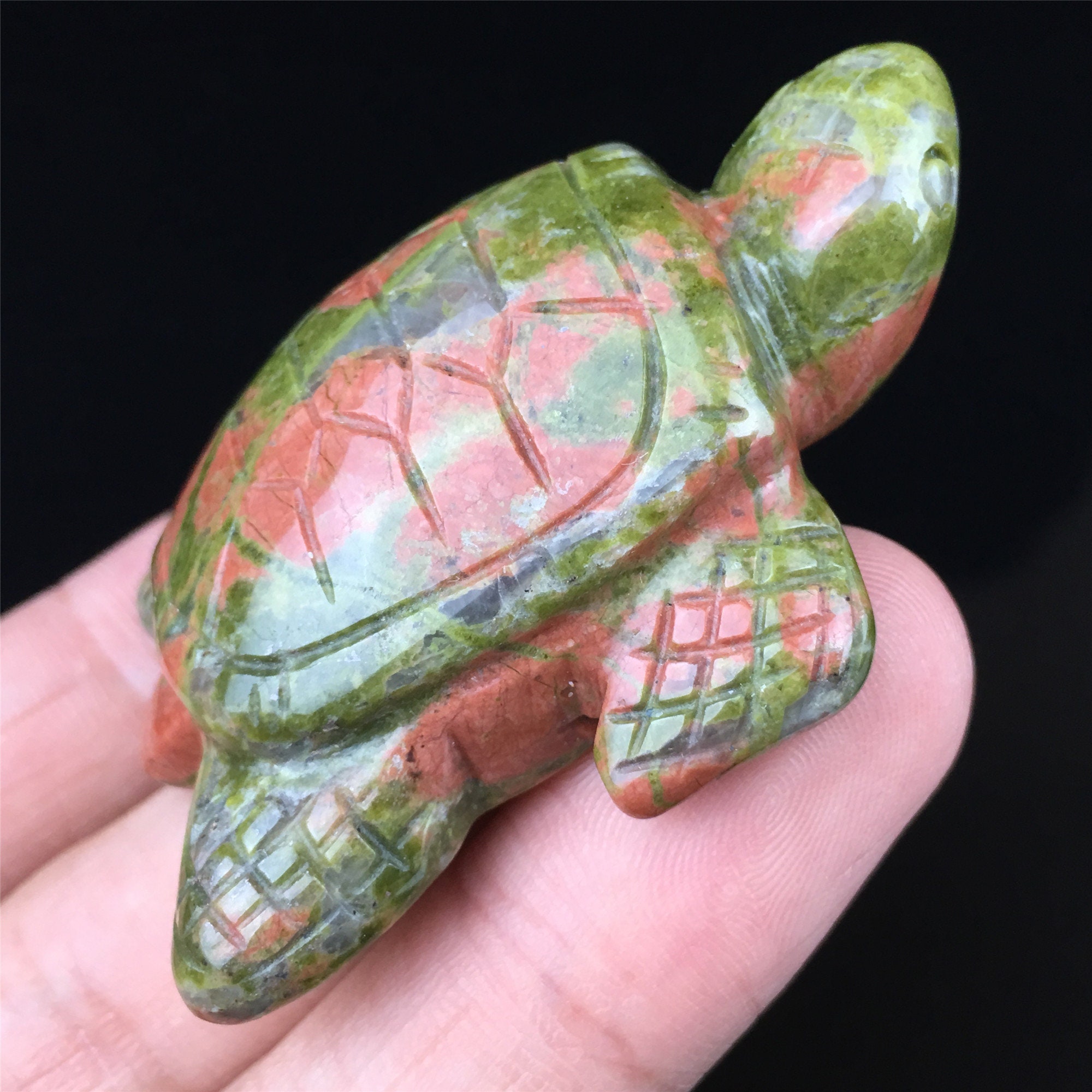 2 Natural Unakite Quartz Sea TurtleHome | Etsy