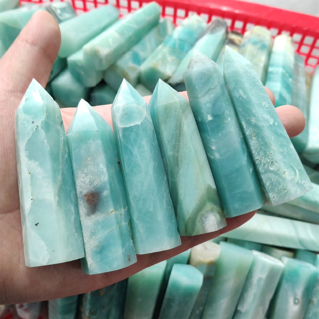 70g Natural Sky Blue Amazonite Obeliskenergy Towerquartz Etsy
