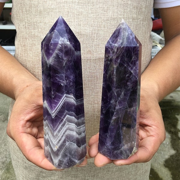 300-450G Natural Dreamy amethyst Tower quartz obelisk crystal mineral wand point healing random 1PC(Randomly send)