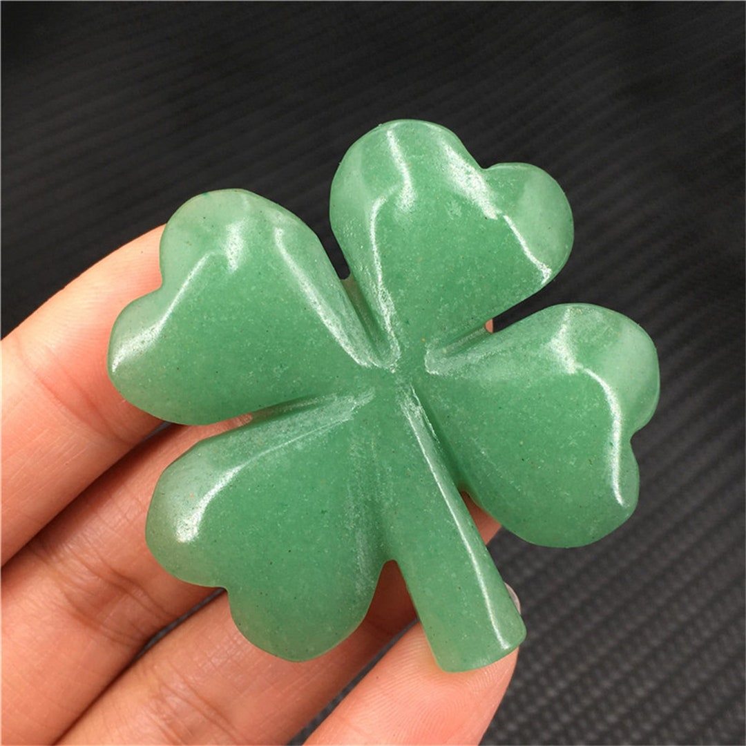1pc Natural Aventurine Quartz Crystal Four Leaf Clover,crystal Carving