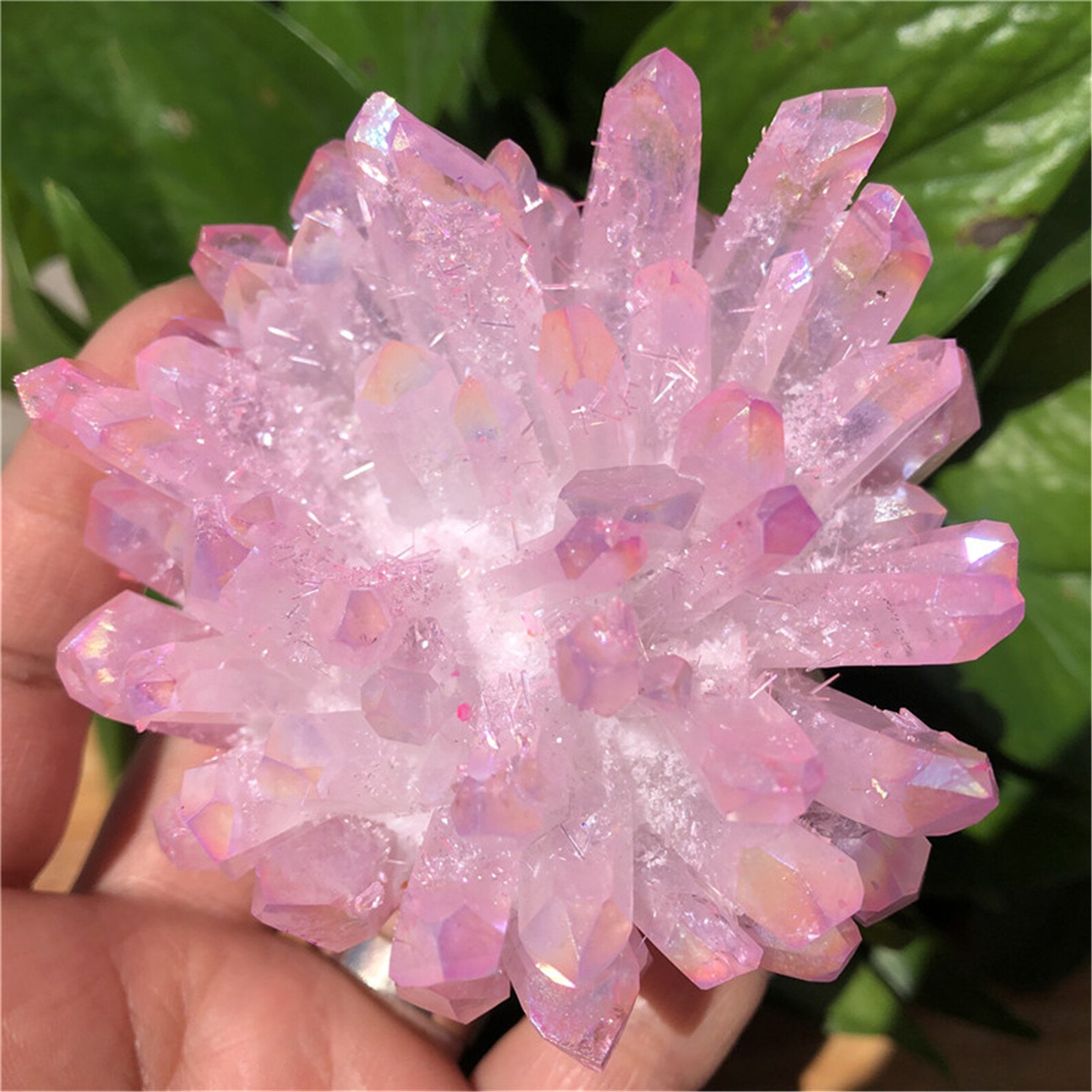 1pc Pink Titanium Quartz Crystal ClusterRockCrystal | Etsy