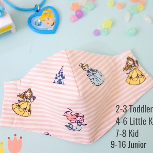 SHIP TODAY! Disney Princess Mask of Highest Quality, Disney Princess Mask, Mommygom Mask, Made in USA.