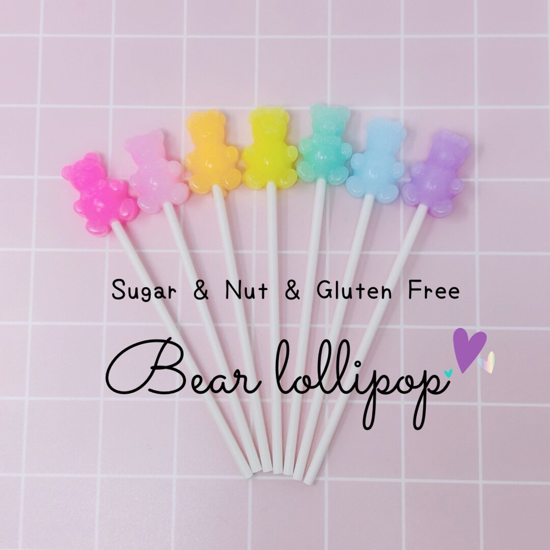 Sugar Free, 12 Bear Lollipops, Birthday Lollipops, Gummy Bear Lollipops