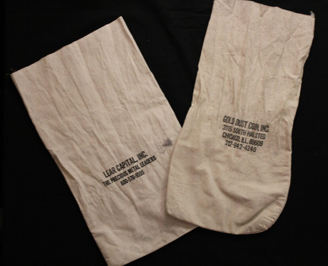 5 Nice Cream Colored Canvas Bank Bags 11'' x Etsy