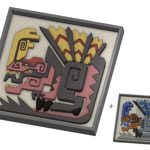 Monster Hunter Tile - Anjanath + Fulgar - 3D Printable Model File - Buy3Get1MysteryFree