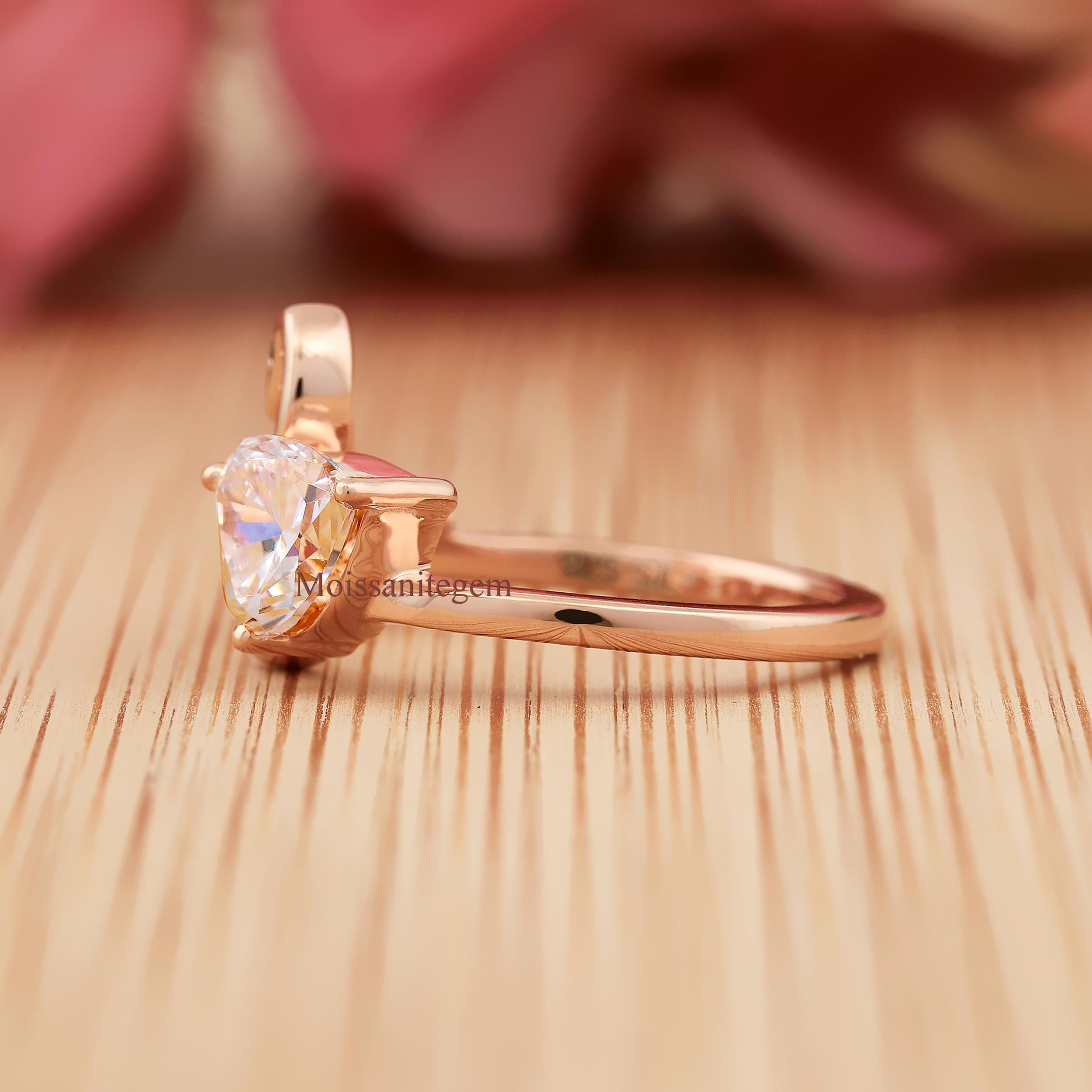 Dual Duck Wedding Ring, Four Stone Engagement Ring, Multi-shape