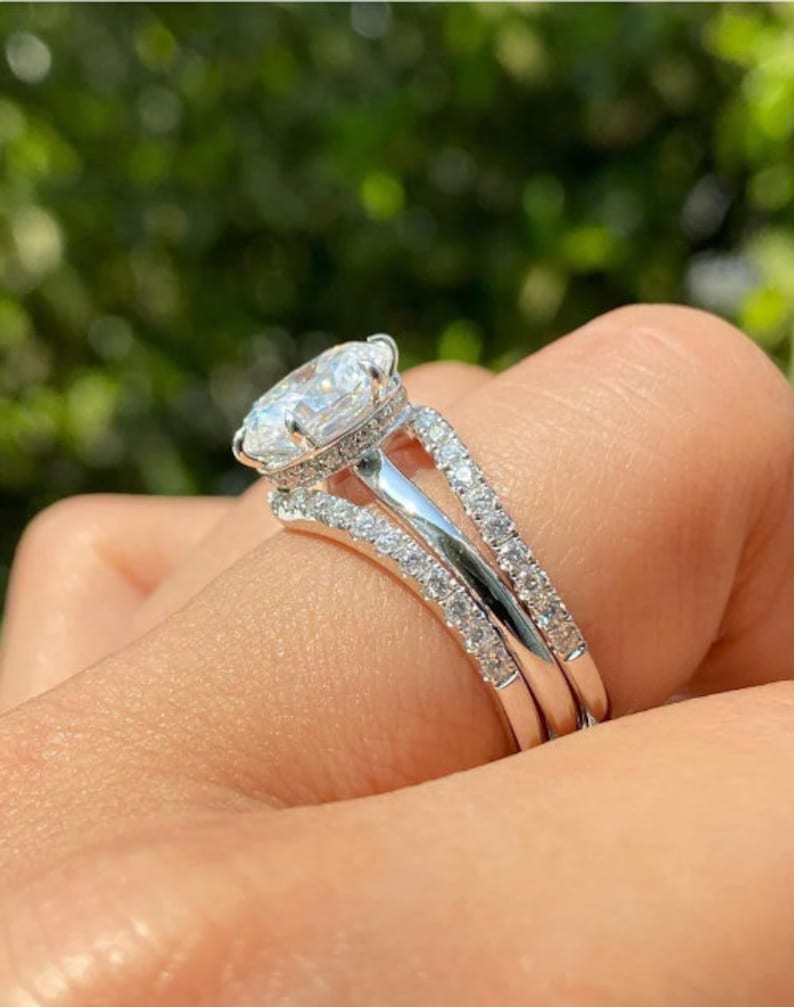 14K Solid Gold Ring Enhancers and Wrap, Oval Cut Moissanite Ring, Solitaire Engagement Ring