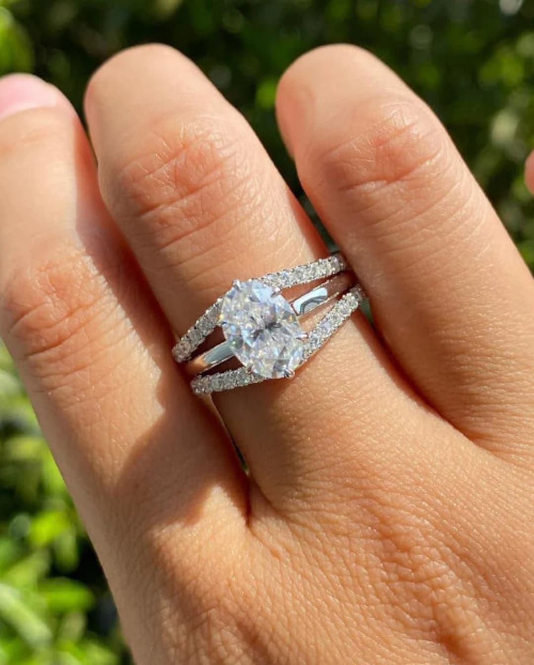 14K Solid Gold Ring Enhancers and Wrap, Oval Cut Moissanite Ring, Solitaire Engagement Ring