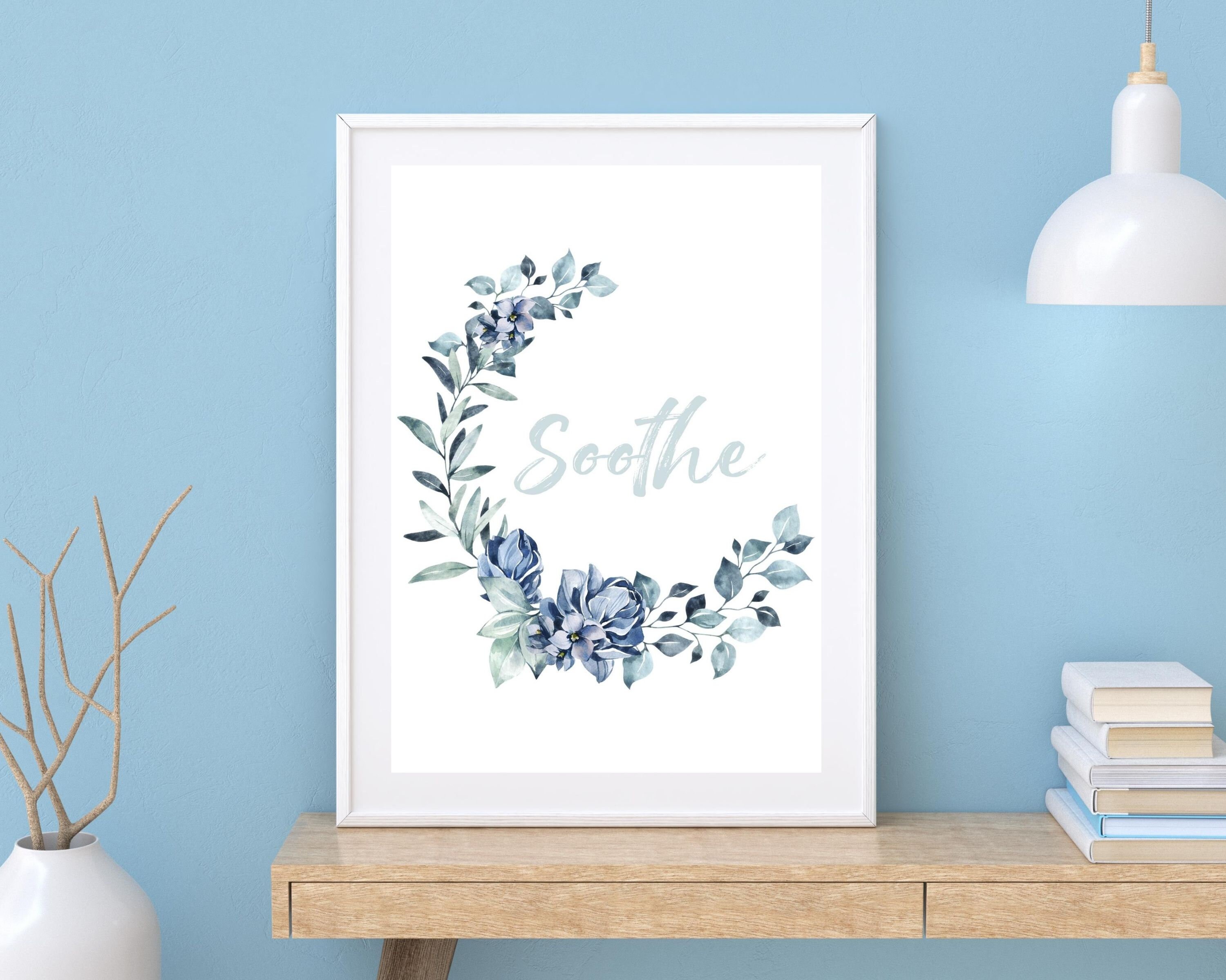 Boho Bathroom Wall Art Flower Wreath Wall Art Pretty | Etsy