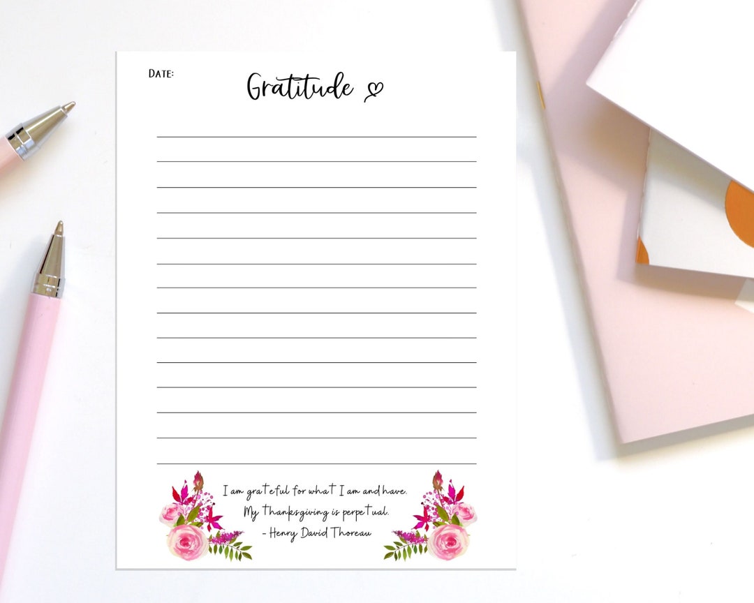 Gratitude Journal Printable Printable Blank Journal Page - Etsy