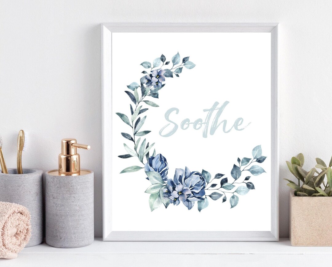 Soothe Printable Art, Bathroom Art, Boho Bathroom Wall Art, Bathroom ...