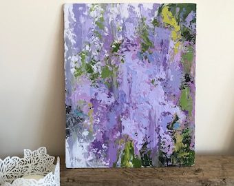 Original Abstract Floral Oil Painting ‘Mimi’s Lilac’ 8”x10”