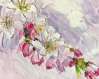 Original Mini Oil Painting 6”x6” Spring Blossoms (No.5)