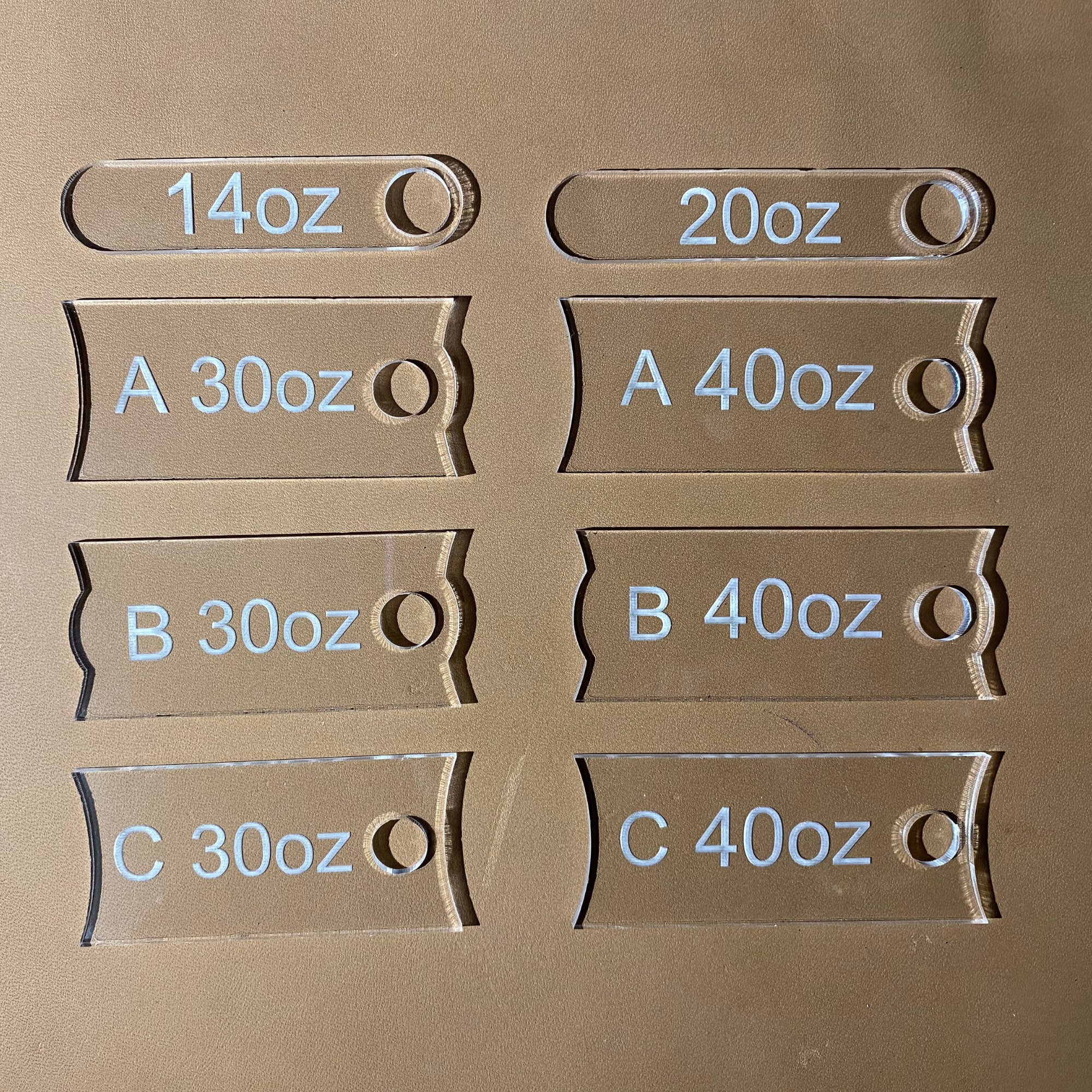 Wholesale Acrylic Name Plates Blanks 3.2 x 1.3 For Stanley 40 OZ