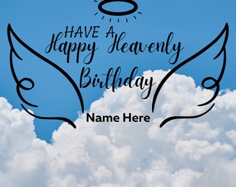 Custom Heavenly Birthday Memorial SVG PNG JPG File - Etsy Sweden