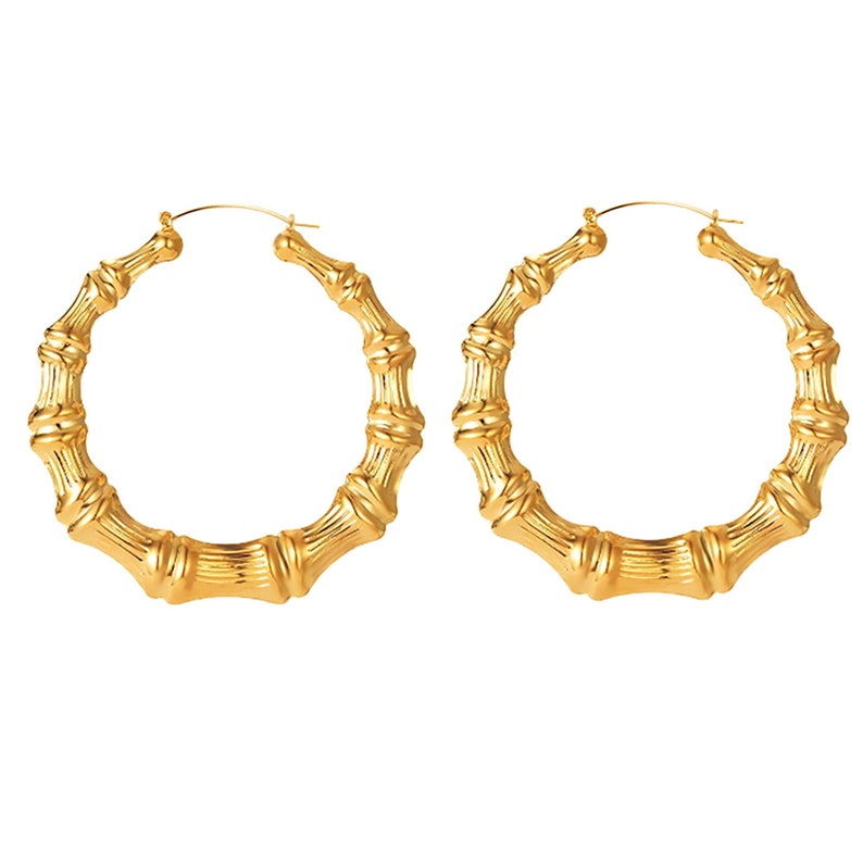 Bamboo Earrings Bamboo Hoop Etsy