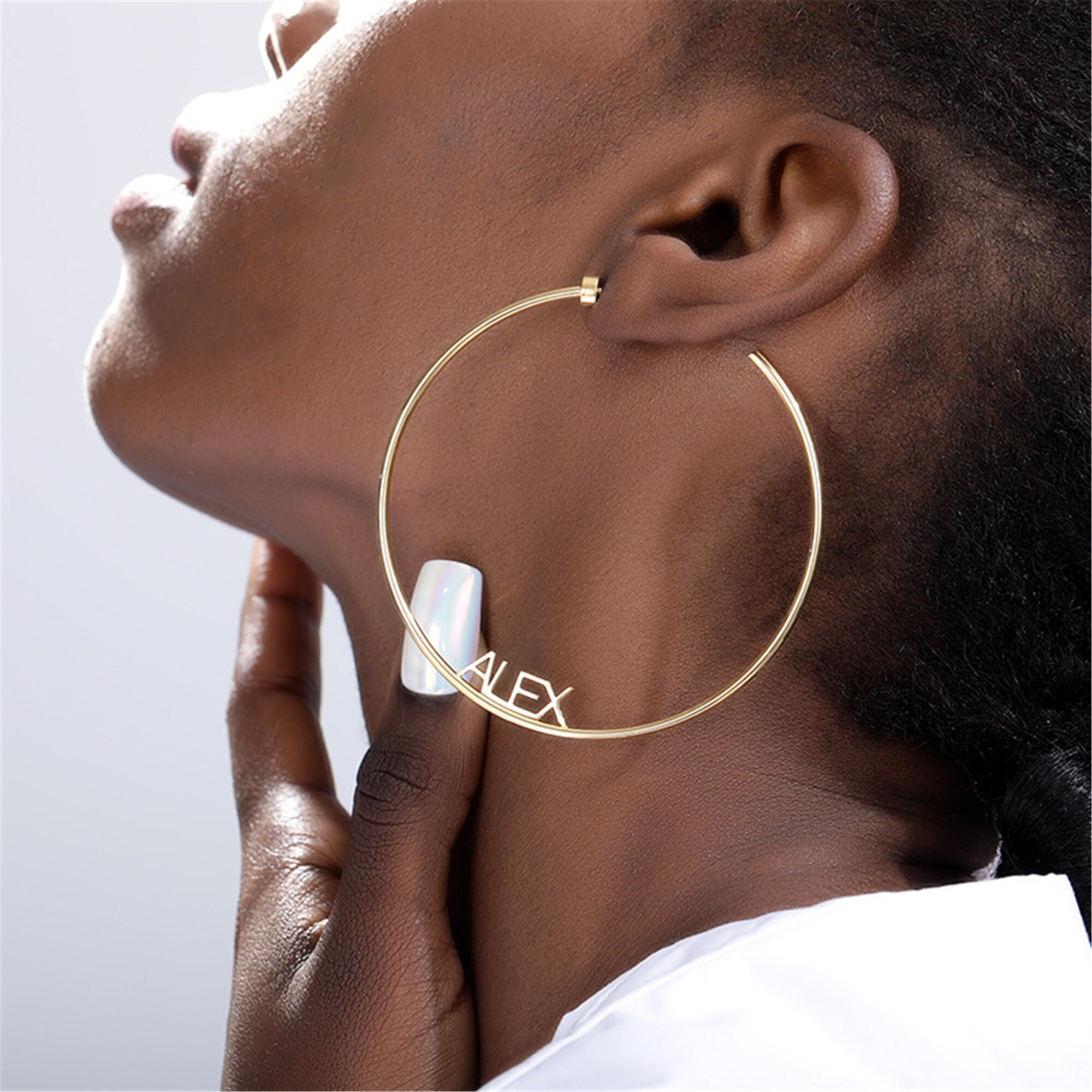 Jlo hoop clearance earrings with name