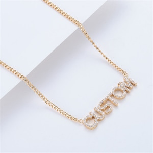 Collar con nombre de diamante, collar personalizado con diamantes, collar con letras, collar personalizado con cristales, regalo de dama de honor, regalo de graduación