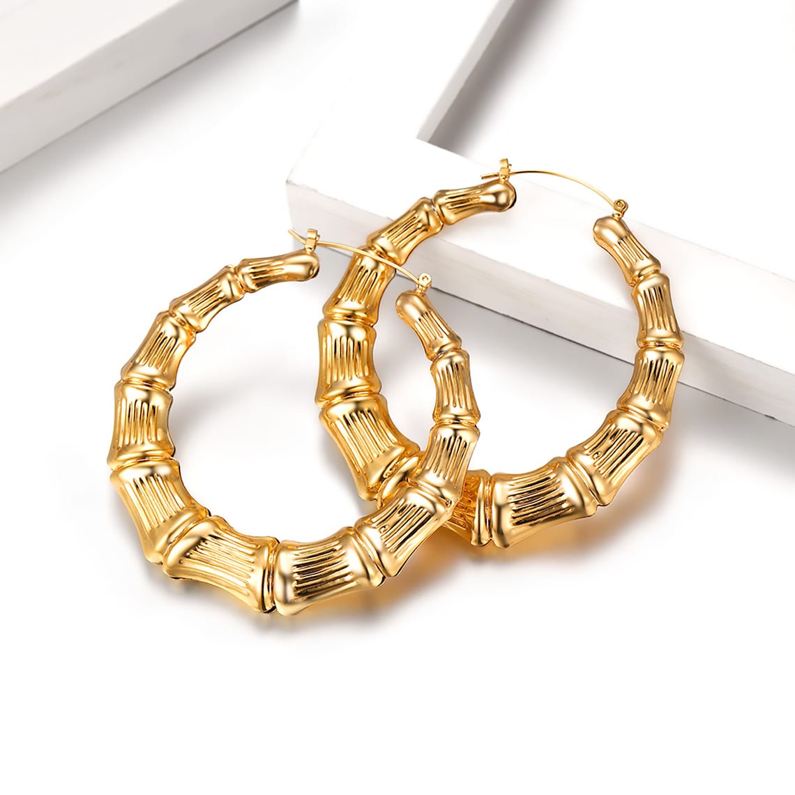 Bamboo Earrings Bamboo Hoop Etsy