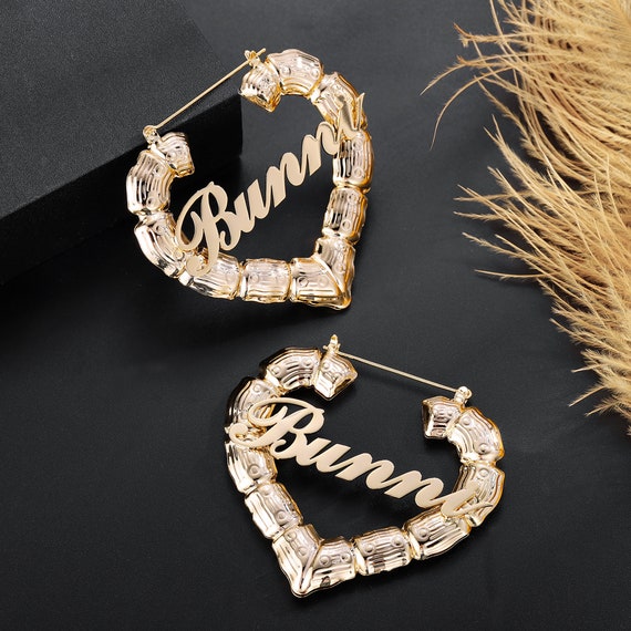 Gold 60MM Heart Hoop Earrings