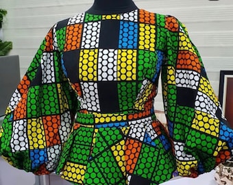 latest ankara peplum top