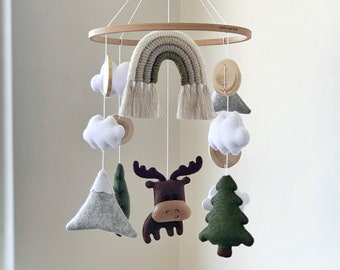 Woodland Baby Mobile  Forest Nursery Decor hanging crib mobile Baby shower gift