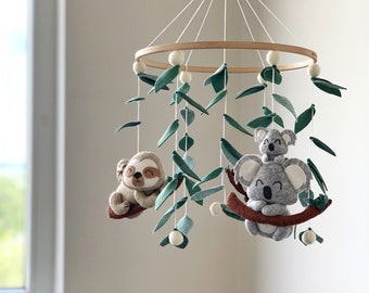 Baby Mobile Koala, Panda and Sloth nursery decor Baby Shower Gift Safari nursery decor