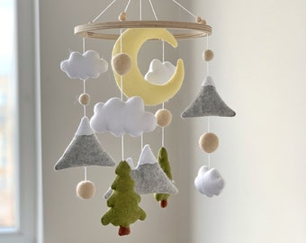 Woodland Baby Mobile Forest Nursery Mobile Felt Crib Boy Girl Mobile Baby Shower Cadeau