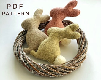 Easter Bunny PDF Pattern, Easter Bunny felt ornament, Easter Gift, Felt Bunny PDF Pattern, Digital pattern