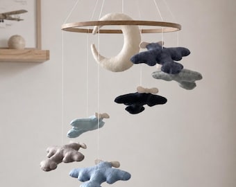Airplane Baby Mobile, Boy Nursery Decor, New Baby Boy Gift