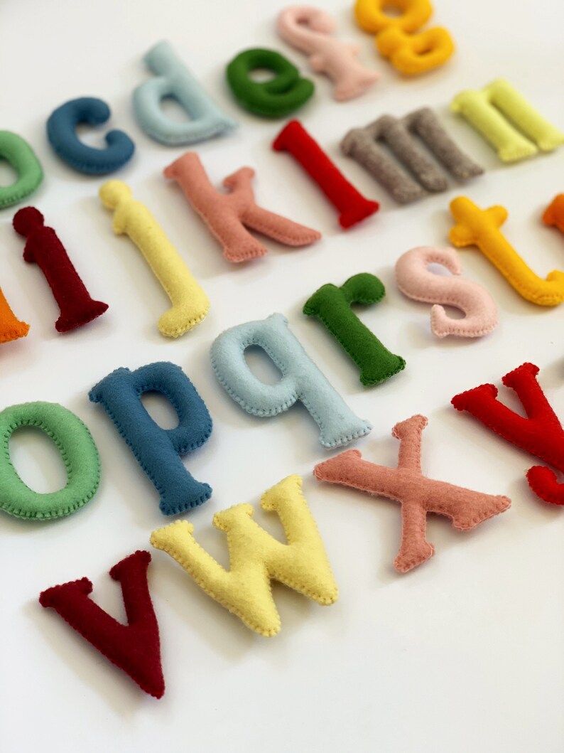 ABC felt alphabet Lower Case Letters Felt Stuffed Alphabet Etsy