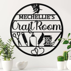 Personalized Craft Room Sign Art Studio Decor Painting Pottery