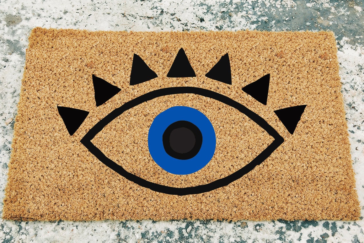 Evil Eye Doormat Boho Doormat Front Door Rug Custom Etsy