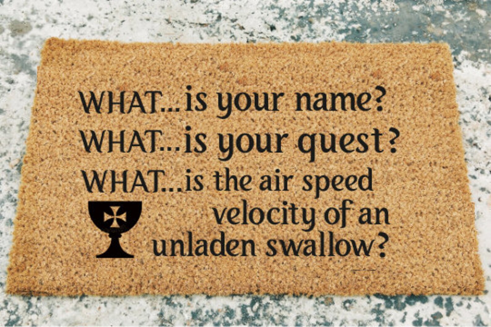 What is Your Name Doormat Monty Python Doormat personalized Etsy