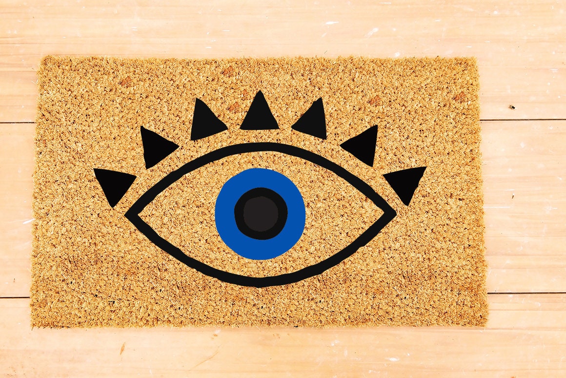 Evil Eye Doormat Boho Doormat Front Door Rug Custom Etsy