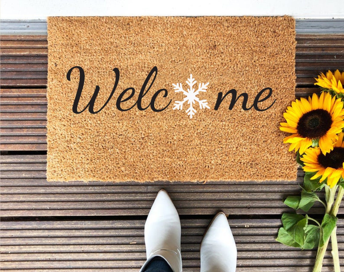 Snowflake Doormat Winter Doormat Mat Etsy