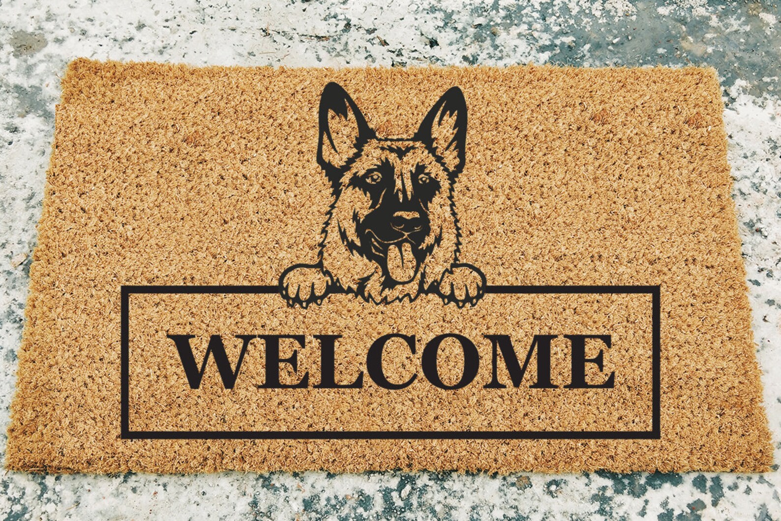 German Shepherd Design Doormat Doormat Custom Etsy
