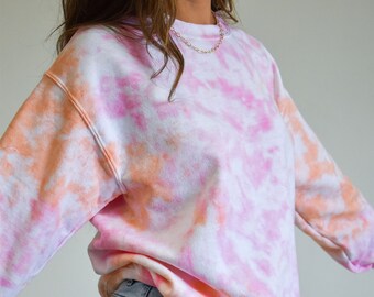 pink and orange tie dye hoodie