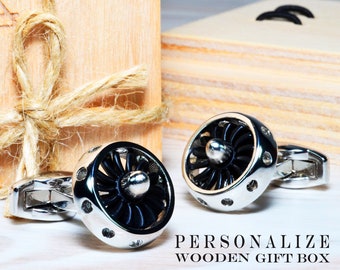 Air Plane Propeller Cufflinks as Aviation Pilot Gift, Airplane Cufflinks as Flight Attendant and Pilot Gifts, Aviation Lover Gifts