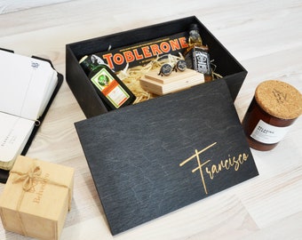 Personalized Wooden Gift Box for Men: Engraved Keepsake Memory Box