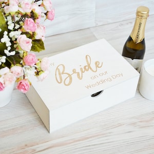 To My Bride On Our Wedding Day Gift Box from Groom, Memory Box Fiance Gift for Her, Bride to Be Gift, Future Mrs Congratulations Gift Box