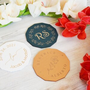 Wedding Favors for Guests in Bulk Personalized Coasters, Wooden Coasters as Wedding Party Favors, Modern Coasters as Wedding Table Decor