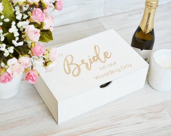 To My Bride On Our Wedding Day Gift Box from Groom, Memory Box Fiance Gift for Her, Bride to Be Gift, Future Mrs Congratulations Gift Box