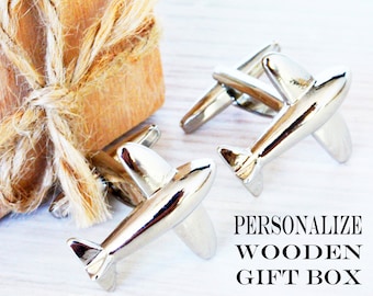 Plane Cufflinks for Men as Pilot Graduation Gifts, Airplane Cufflinks as Flight Attendant Aviation Gift, Birthday Gifts for Husband or Dad