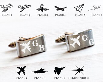 Pilot Cuff Links Helicopter Cuff Links Copter Cufflinks Custom Any Aircraft Cufflinks Name Custom Initials Custom Wedding Gifts Date