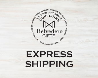 Expressverzending voor manchetknopen of geschenkdozen in de Belvedero Gifts Store