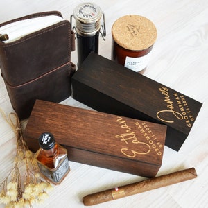 Aandenken houten sigarenkistje voor bruidsjonkers geschenken, aangepaste gegraveerde stalknecht vak