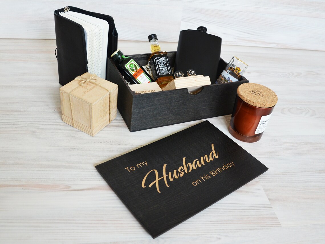 Husband Happy Birthday Box for Gift for Him Wooden Memory Box Etsy